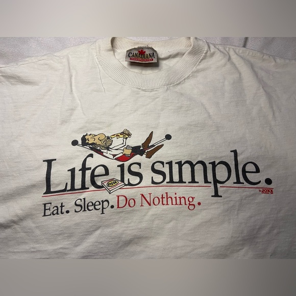 Single Stitch “Life is Simple” Vintage Tshirt - Picture 1 of 3